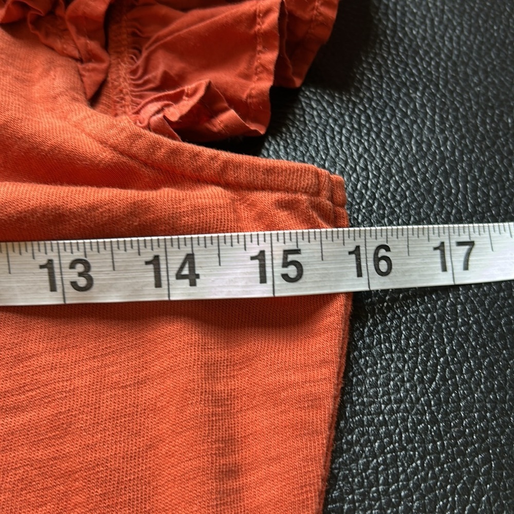Nation Everleigh Frilly Dress Cayenne Red Orange poplin flutter sleeve Sz XS - Picture 14 of 14